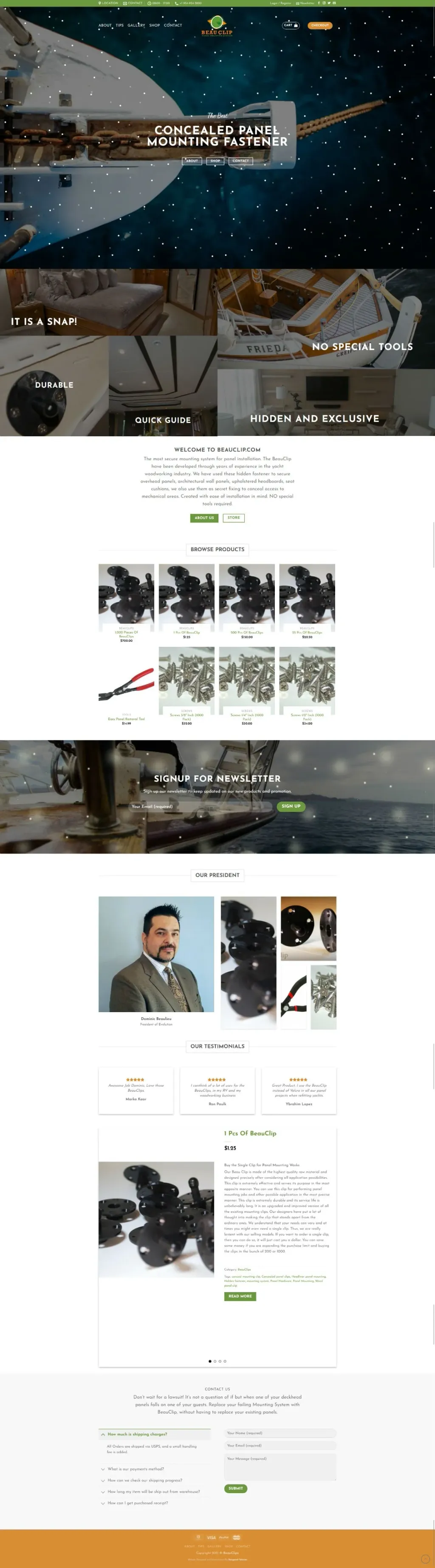 Beau Clip website, designed by Zahid Aramai