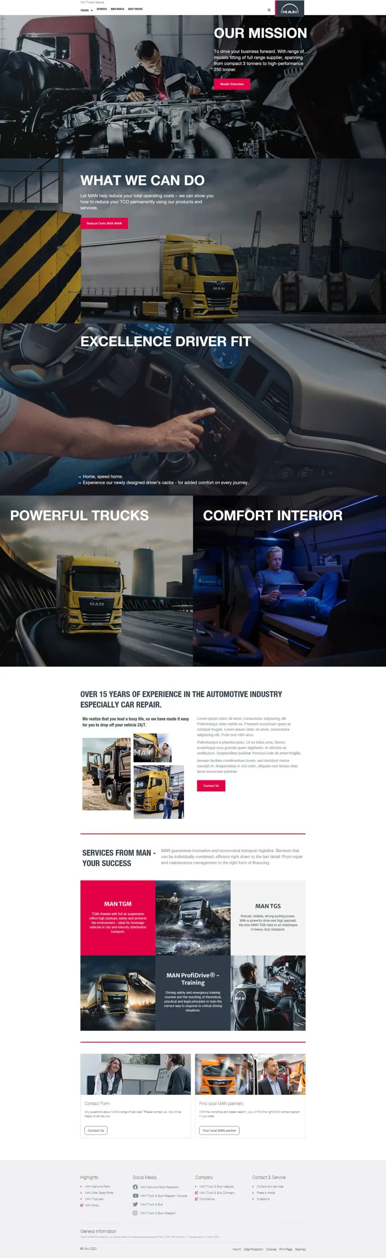 MAN Trucks Malaysia website