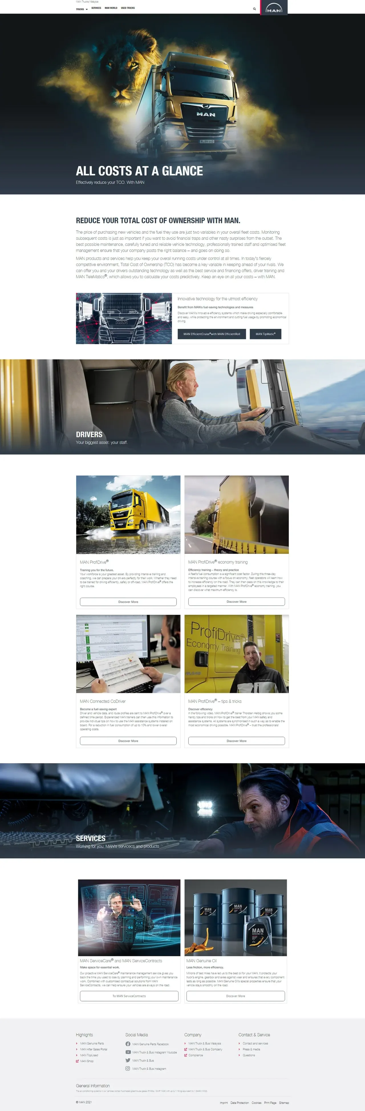MAN Trucks Malaysia V3 website, full page, designed by Zahid Aramai