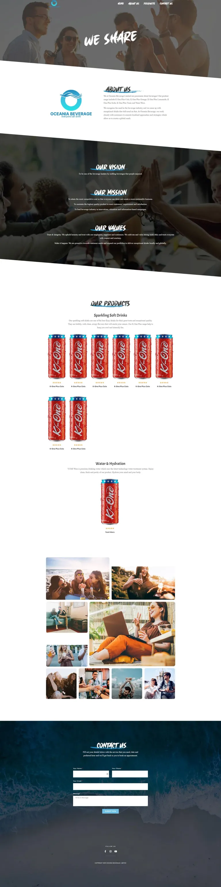 Oceania Beverage Limited website
