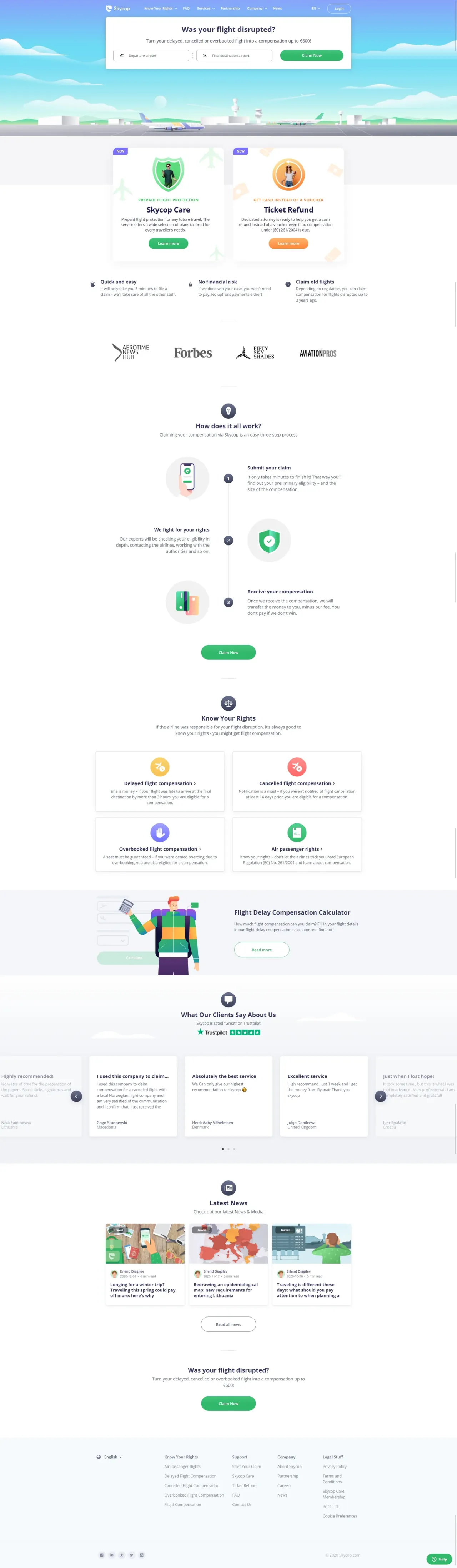 SkyCop website, full page, designed by Zahid Aramai
