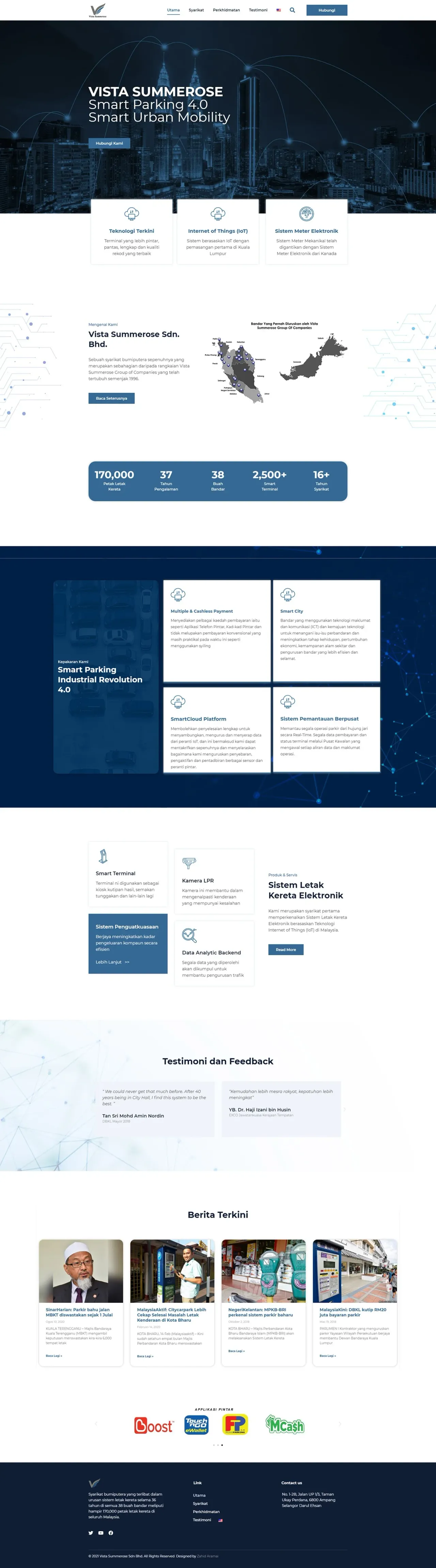Vista Summerose website, full page, designed by Zahid Aramai