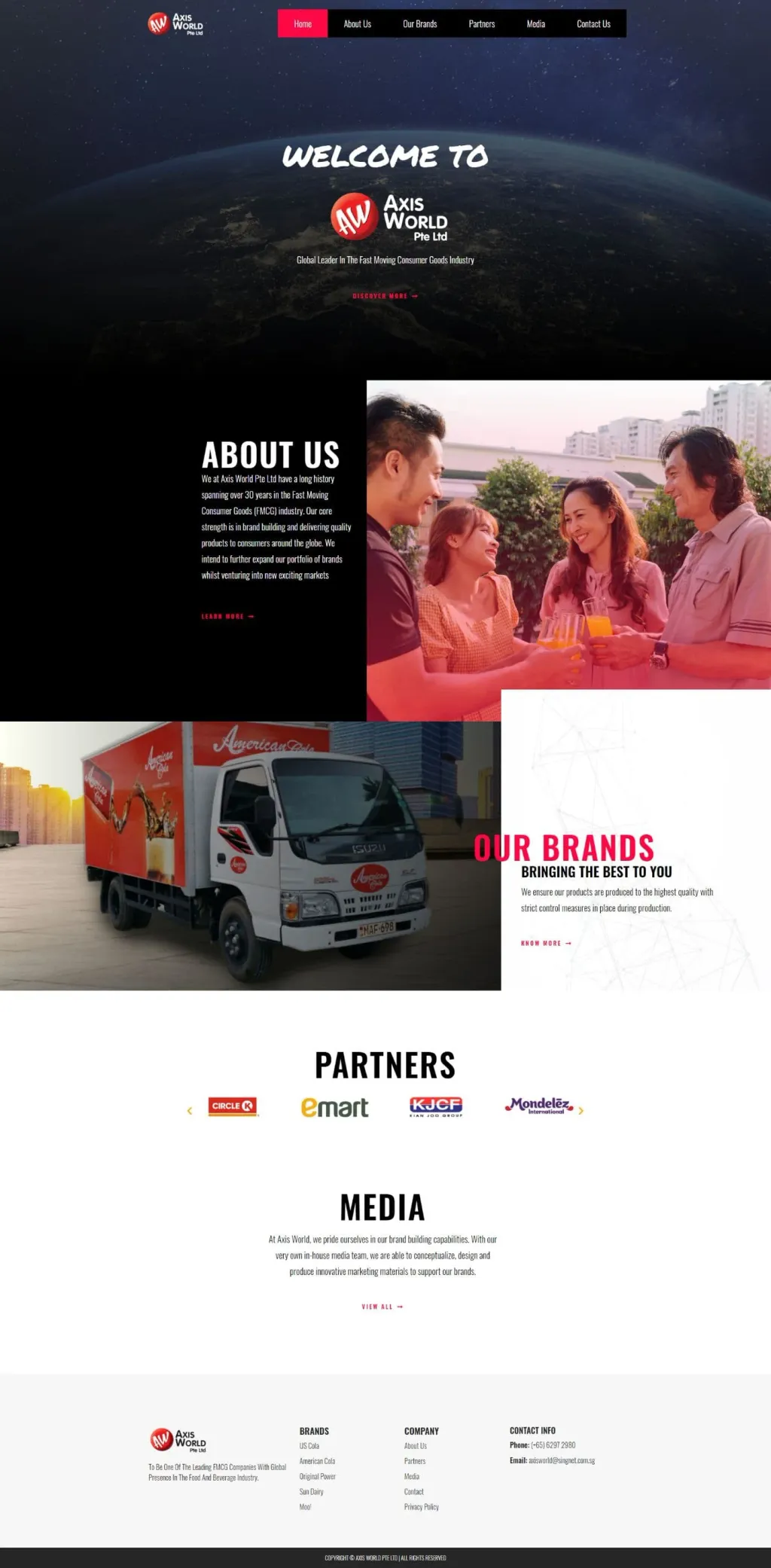 Axis World Pte Ltd website, designed by Zahid Aramai