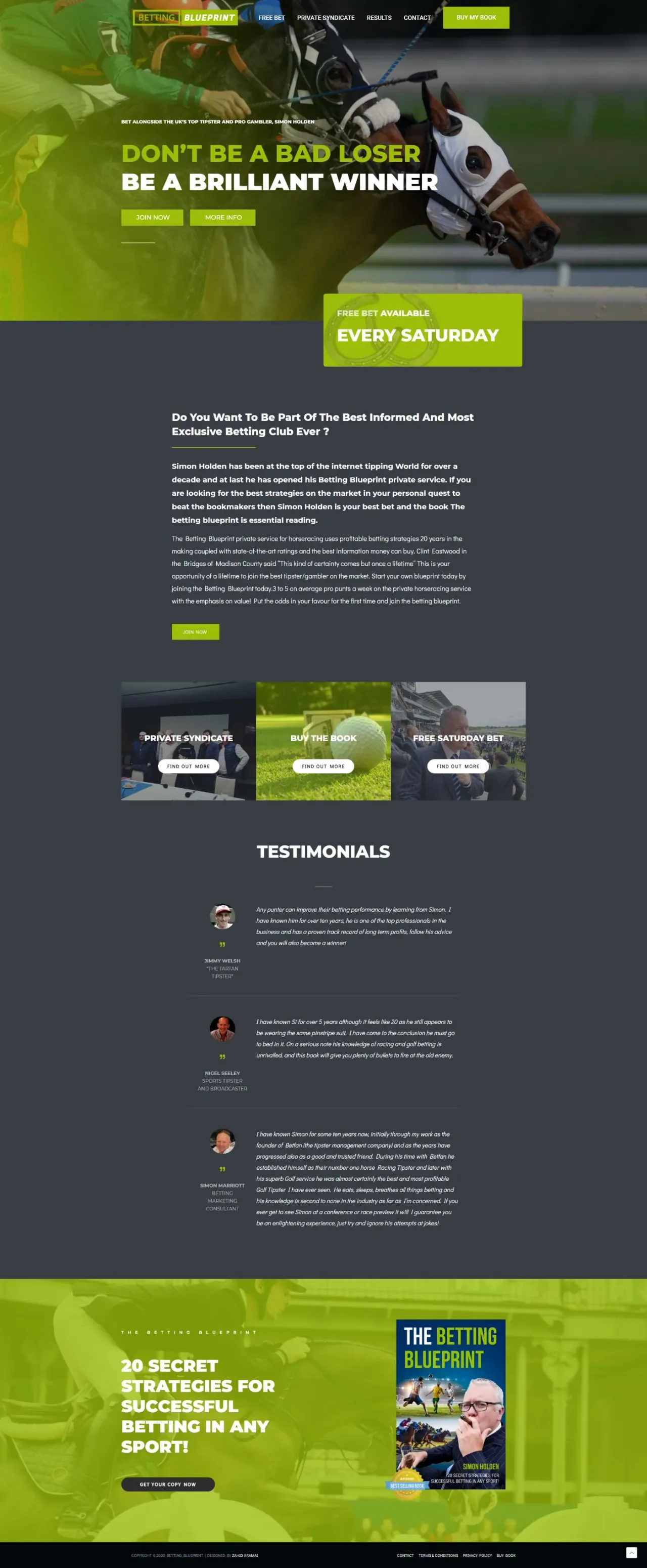 Betting Blueprint UK website, full page, designed by Zahid Aramai