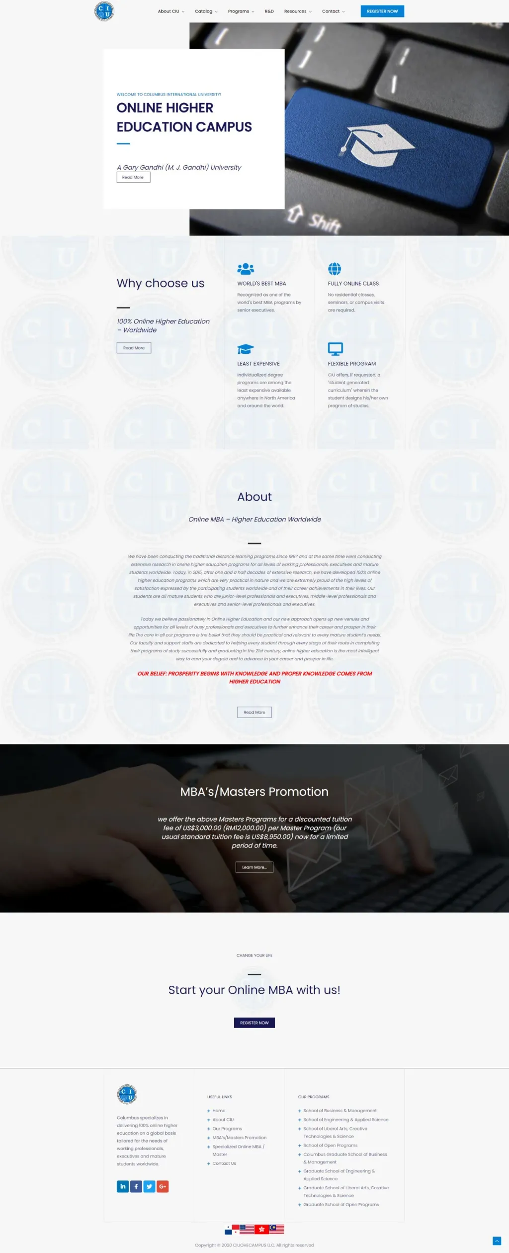 CIUOHE Campus LLC website, designed by Zahid Aramai