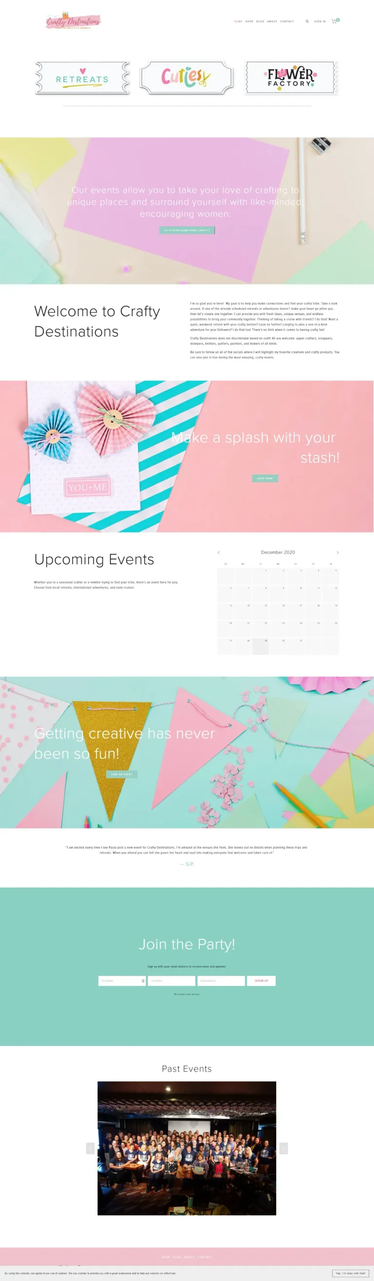 Crafty Destinations website