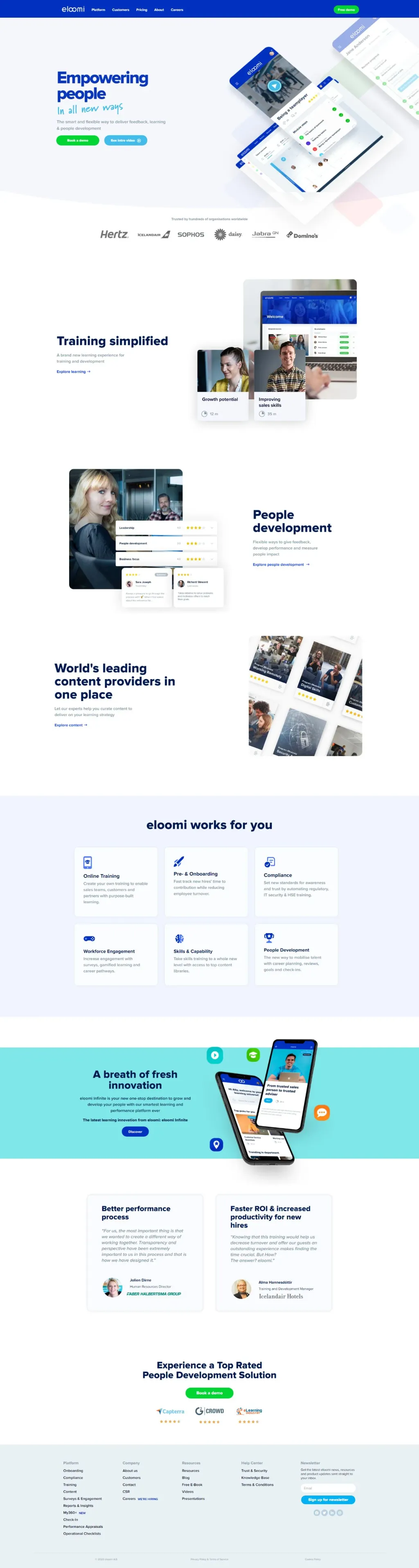 Eloomi 2020 website, designed by Zahid Aramai