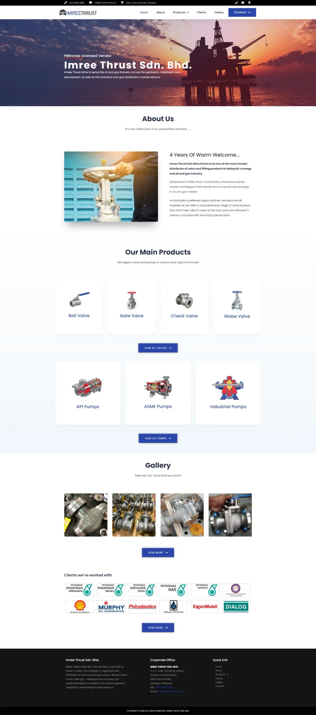 ImreeThrust Sdn Bhd website, designed by Zahid Aramai