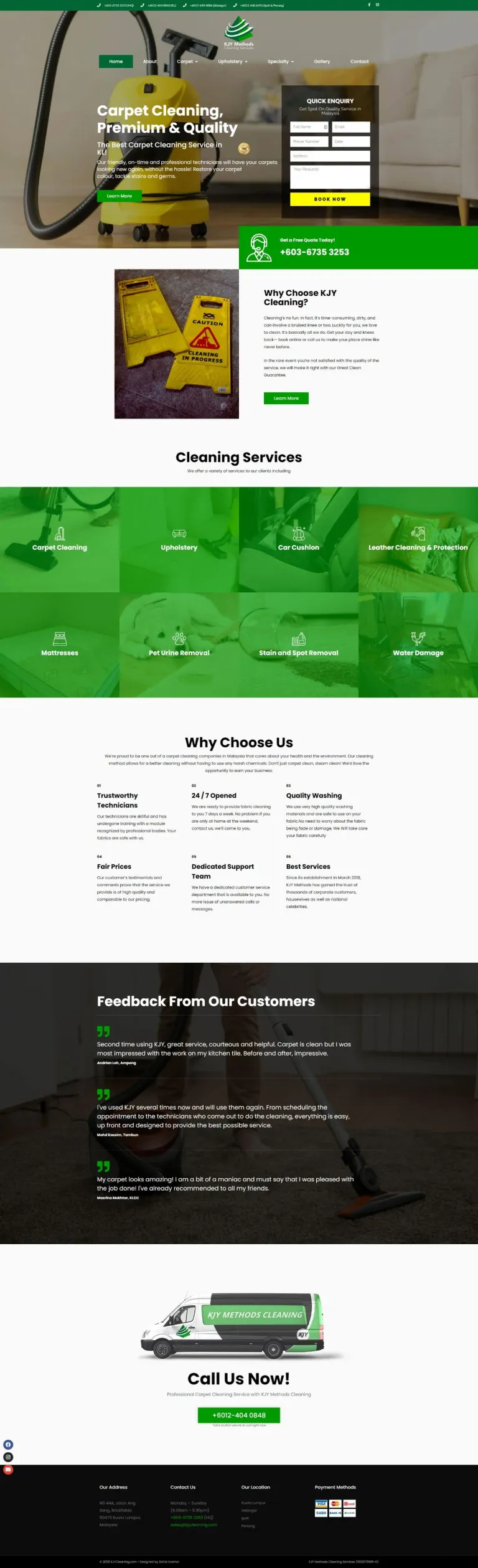 KJY Methods Cleaning Services website
