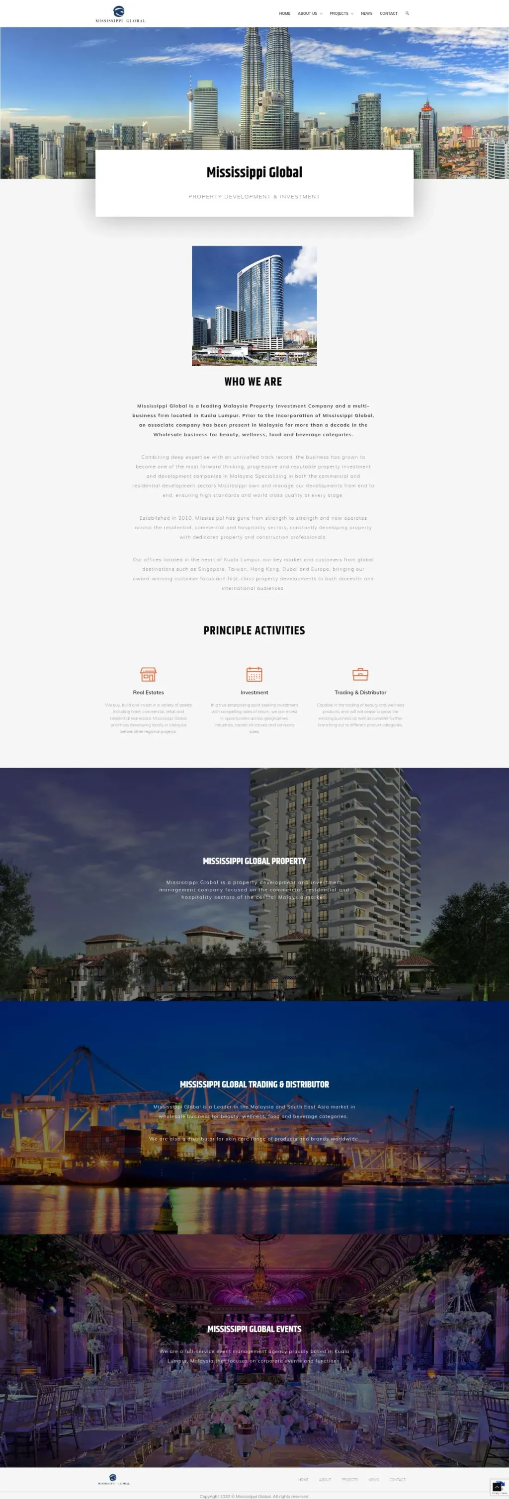 Mississippi Global website, designed by Zahid Aramai