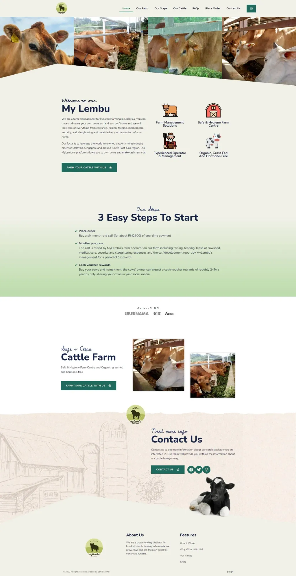 MyLembu website, designed by Zahid Aramai
