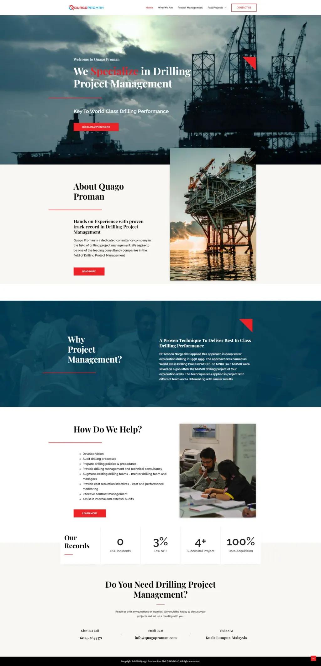 Quago Proman Sdn Bhd website, designed by Zahid Aramai
