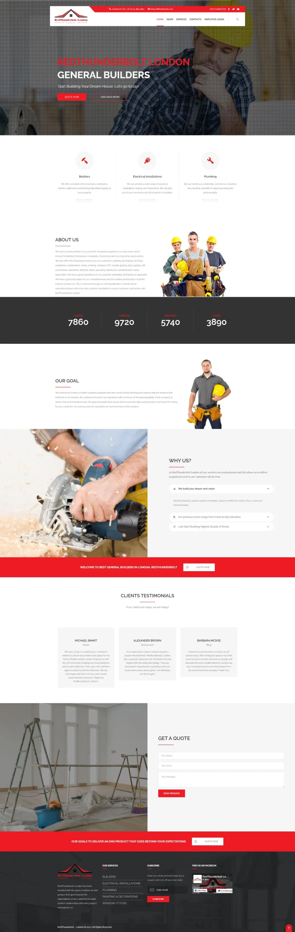 Red Thunderbolt London UK website, designed by Zahid Aramai