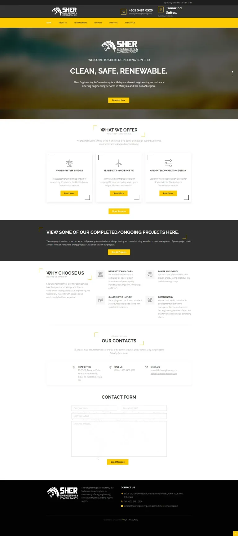 Sher Engineering Consultancy website