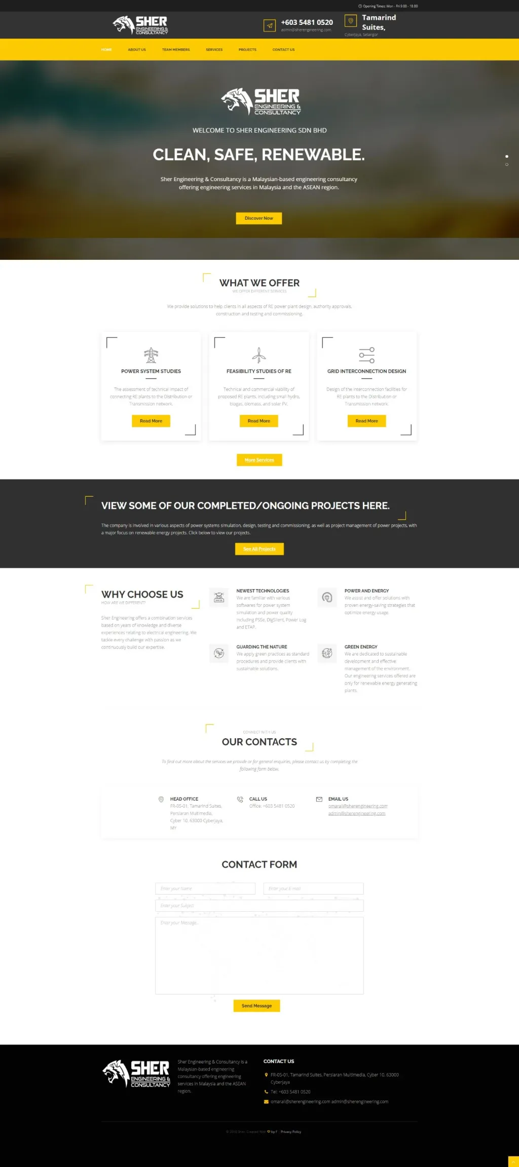 Sher Engineering Consultancy website, designed by Zahid Aramai