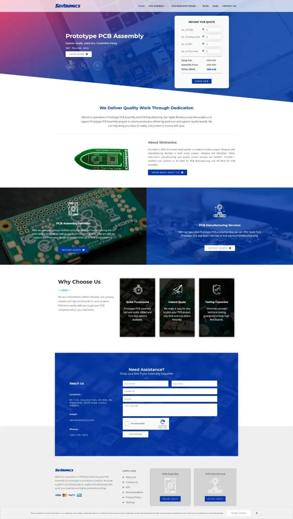 Silvtronics website, designed by Zahid Aramai