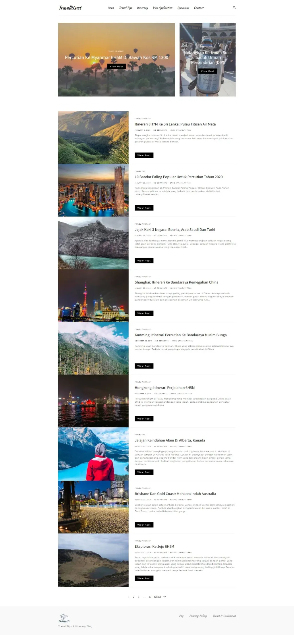 Traveliti Media website, designed by Zahid Aramai