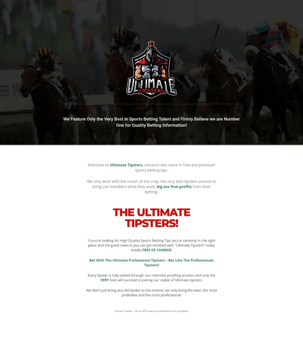 Ultimate Tipsters UK website, designed by Zahid Aramai