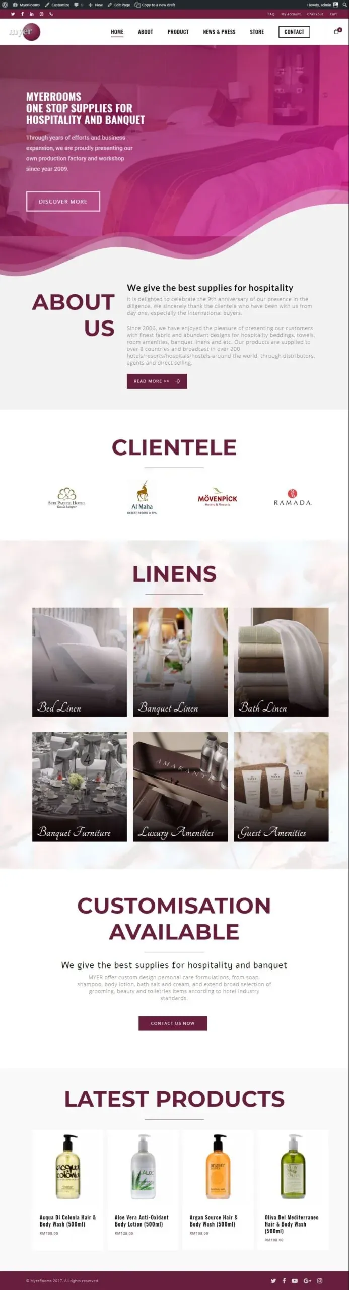 MyerRooms website, designed by Zahid Aramai