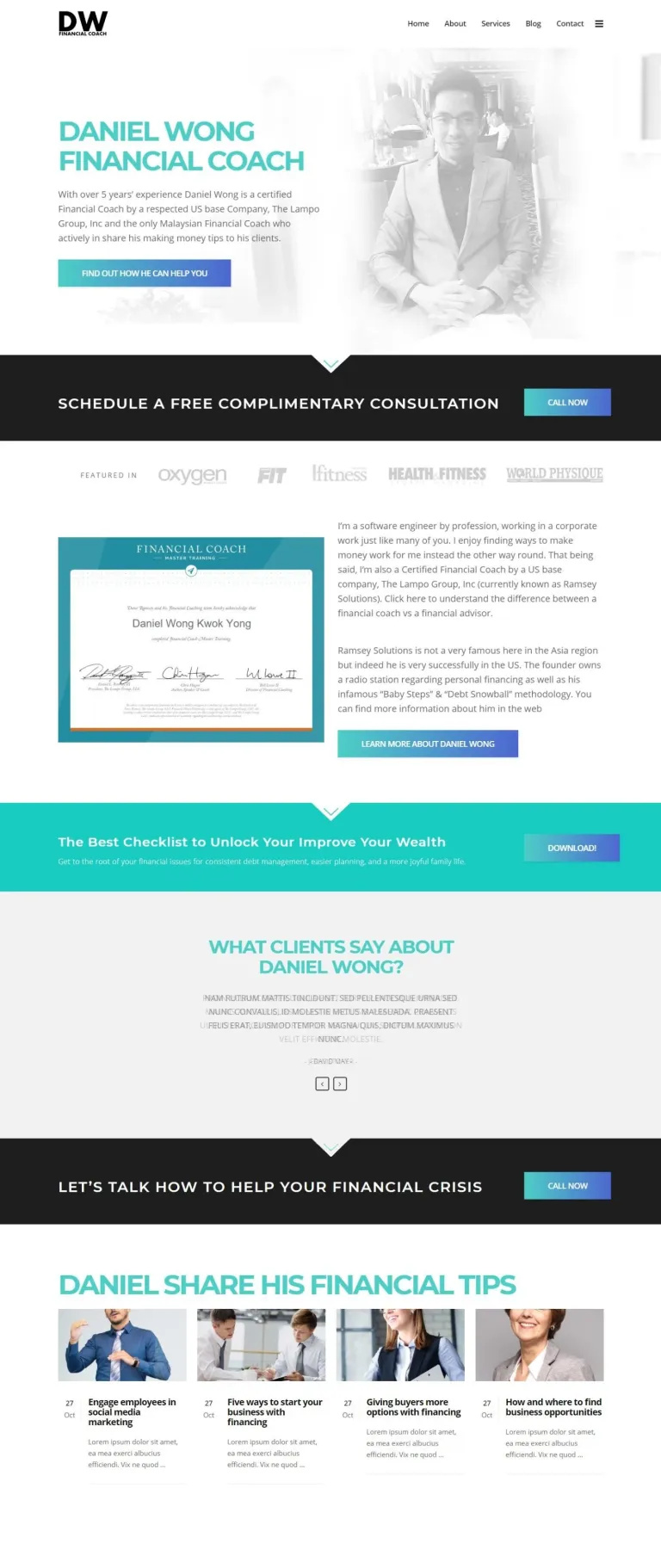 DW Financial Coach website