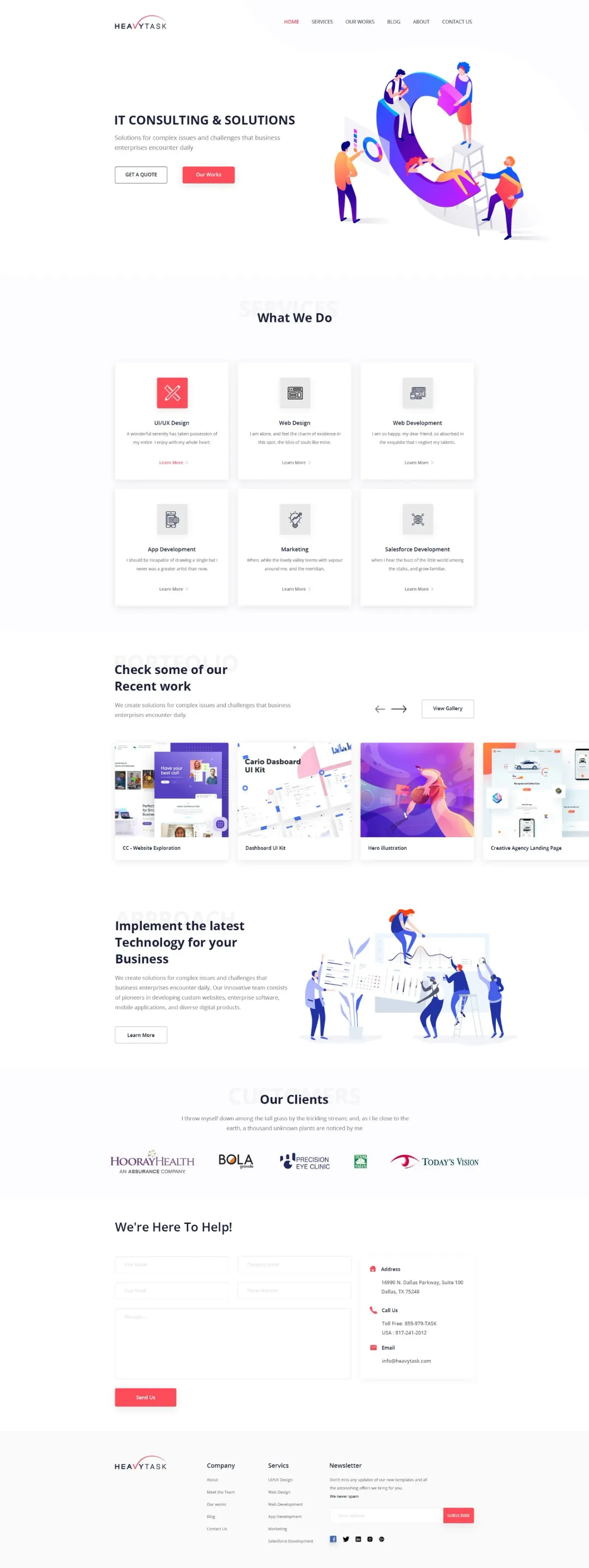 Heavy Task website, full page, designed by Zahid Aramai