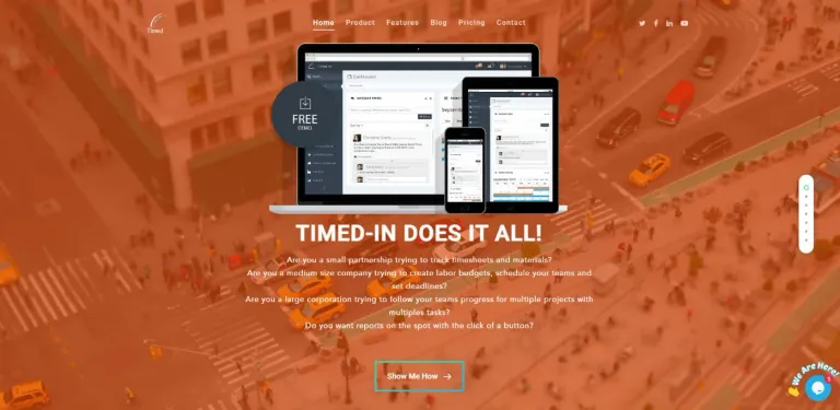 Timed-In SaaS website